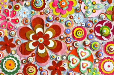 çiçek kaos soyut kolaj