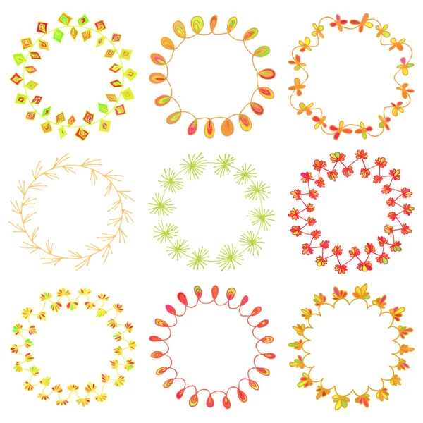 Beautiful floral wreathes — Stock Vector