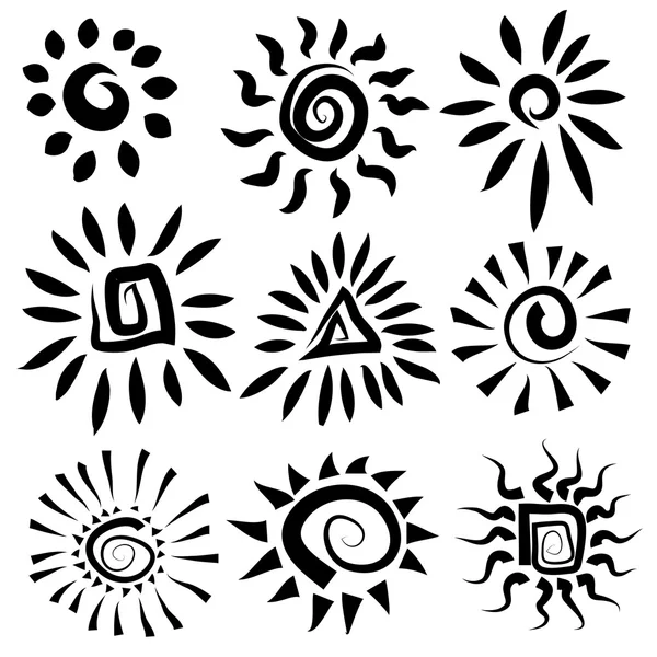 Sol iconos conjunto — Archivo Imágenes Vectoriales