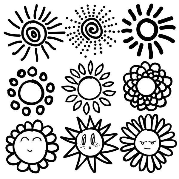 Sun icons set — Stock Vector