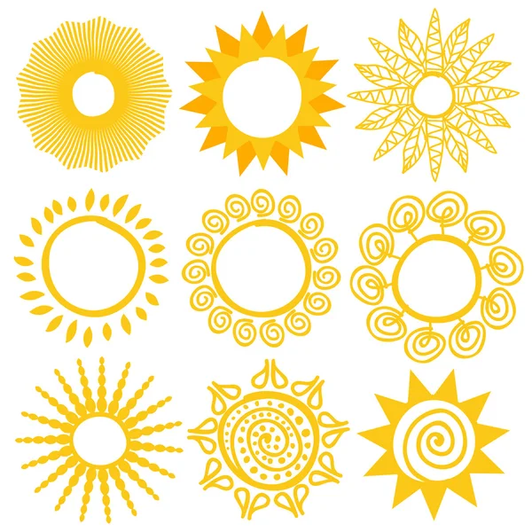 Set de símbolos del sol . — Vector de stock