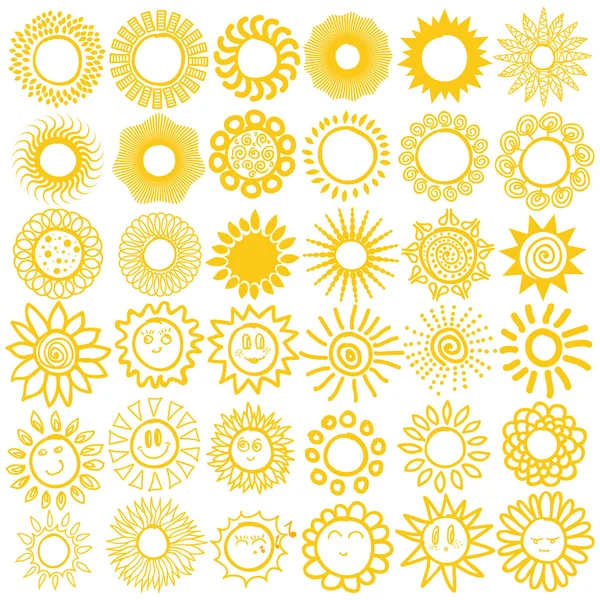 Set of sun symbols. — Stock Vector