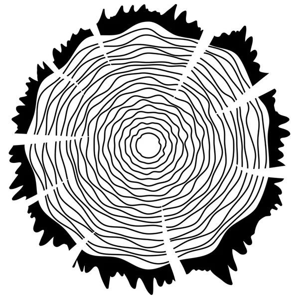 Tronc d'arbre coupé — Image vectorielle