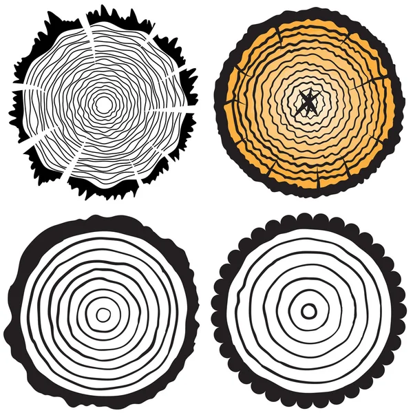 Corte tronco de árbol — Archivo Imágenes Vectoriales