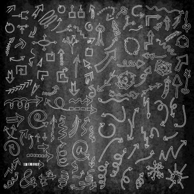 Oklar simgeler vektör el çekilmiş