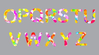 suluboya sanatsal yazı tipi.