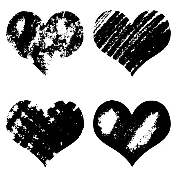 Coeurs tirés à la main — Image vectorielle
