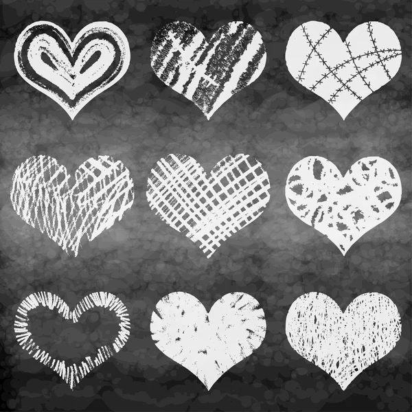 Hand drawn hearts — Stock Vector