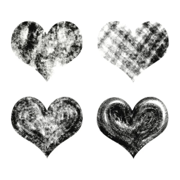 Coeurs tirés à la main — Image vectorielle