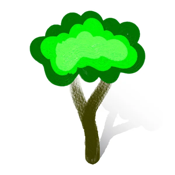 Aquarell grüner Baum — Stockvektor
