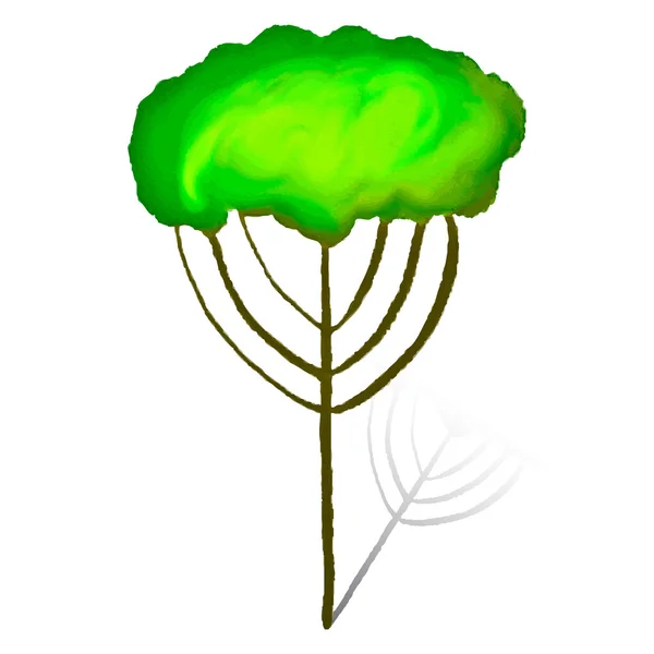 水彩画の緑の木 — ストックベクタ