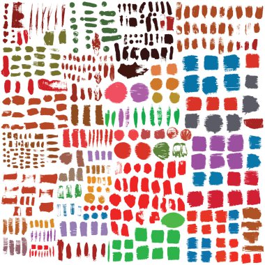 Set of brushes ink elements clipart