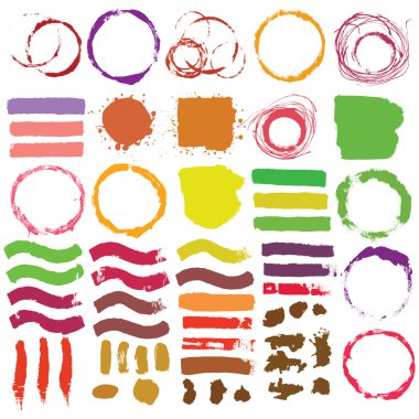 Fırçalar mürekkep öğeleri kümesi