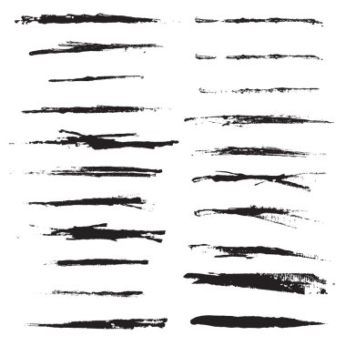 Variety, black, scratched brush strokes clipart