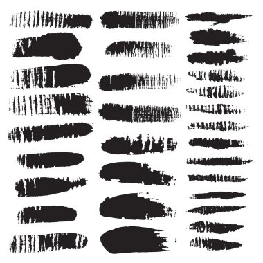 Çeşitli, siyah, fırça darbeleri çizik