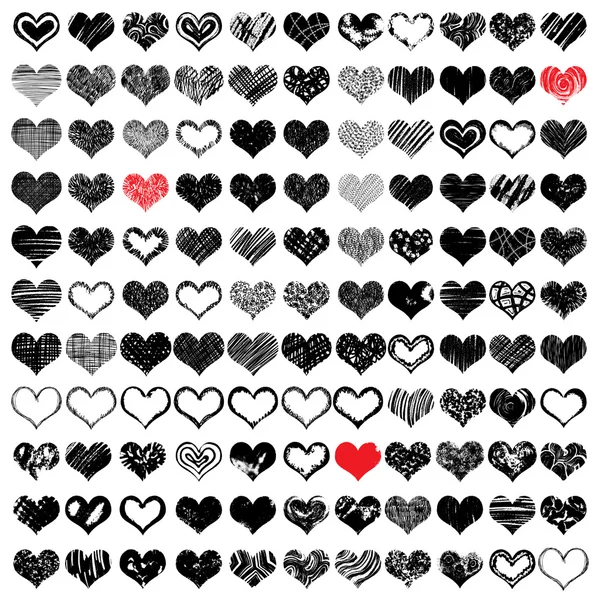 elle çizilmiş kalp seti