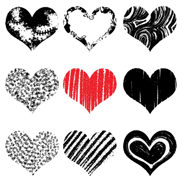 elle çizilmiş kalp seti