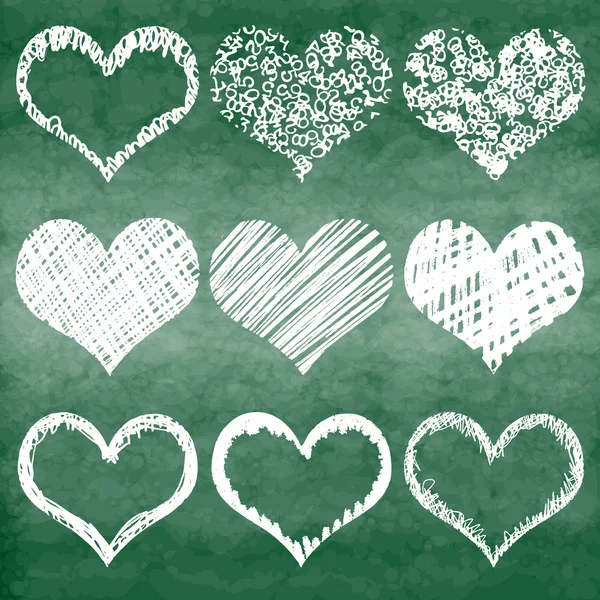 Hand drawn hearts set — Stock Vector