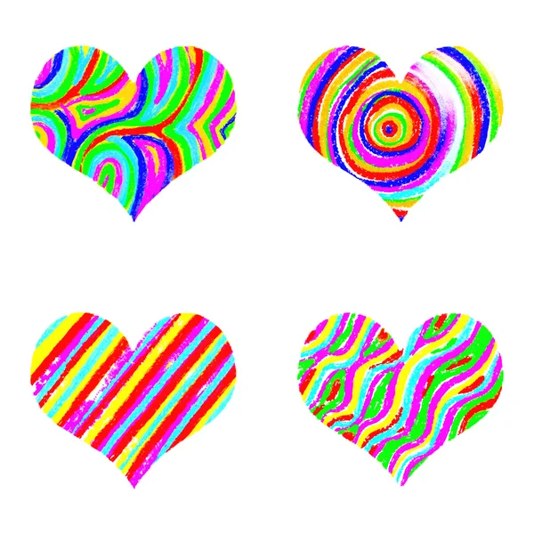Sada barevných srdcí — Stockový vektor