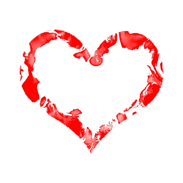 Rotes lackiertes Herz — Stockvektor