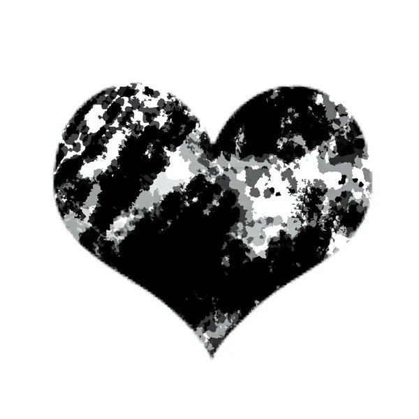 Сердце, окрашенное в черный цвет . — стоковый вектор