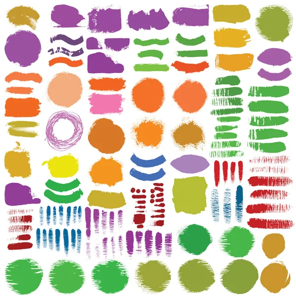 Set of brushes ink elements — Stock Vector
