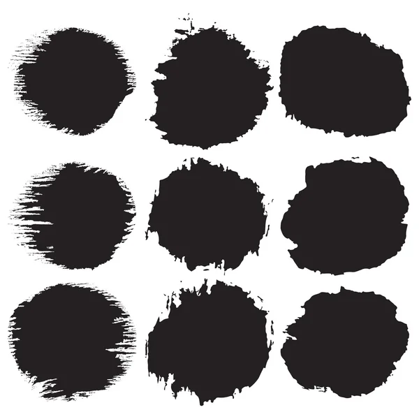 Scratched blots of black paint — Stock Vector