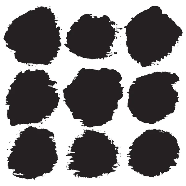 Scratched blots of black paint — Stock Vector