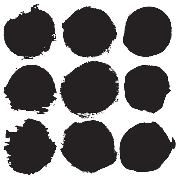 Scratched blots of black paint — Stock Vector