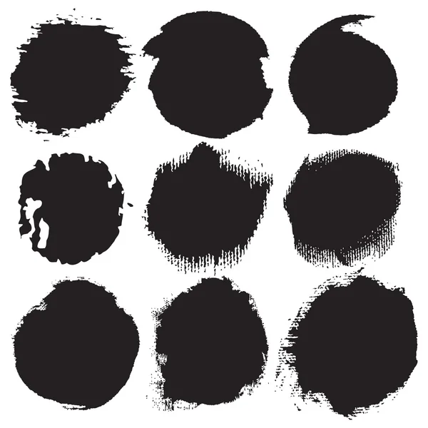 Manchas rayadas de pintura negra — Vector de stock
