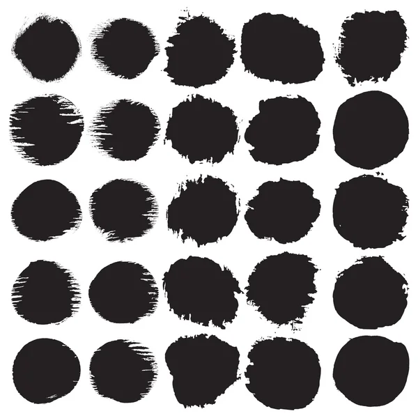 Scratched blots of black paint — Stock Vector