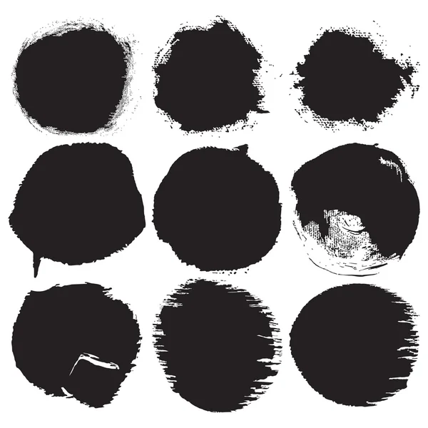 Scratched blots of black paint — Stock Vector