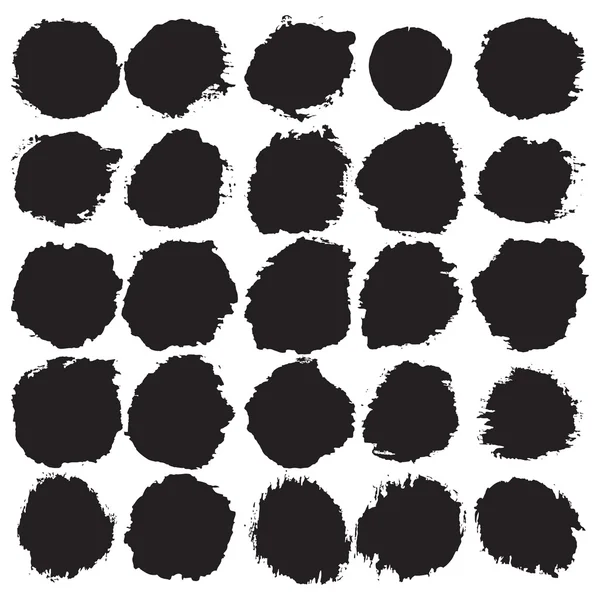 Scratched blots of black paint — Stock Vector