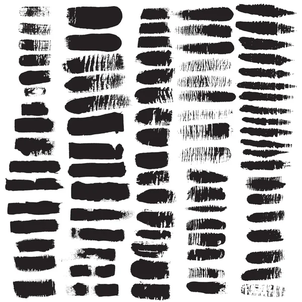 Variety, black, scratched brush strokes - Stok Vektor