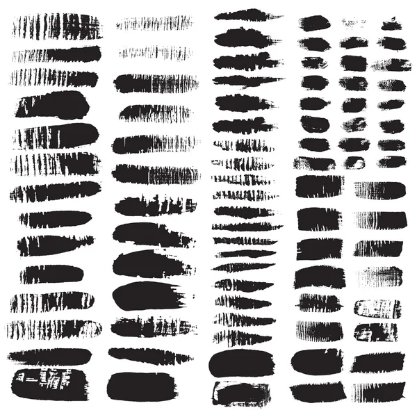 Variety, black, scratched brush strokes — Stock Vector