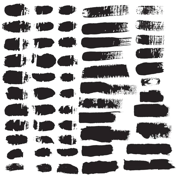 Variety, black, scratched brush strokes — Stock Vector