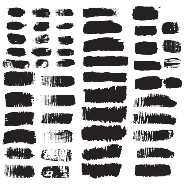 Variety, black, scratched brush strokes — Stock Vector