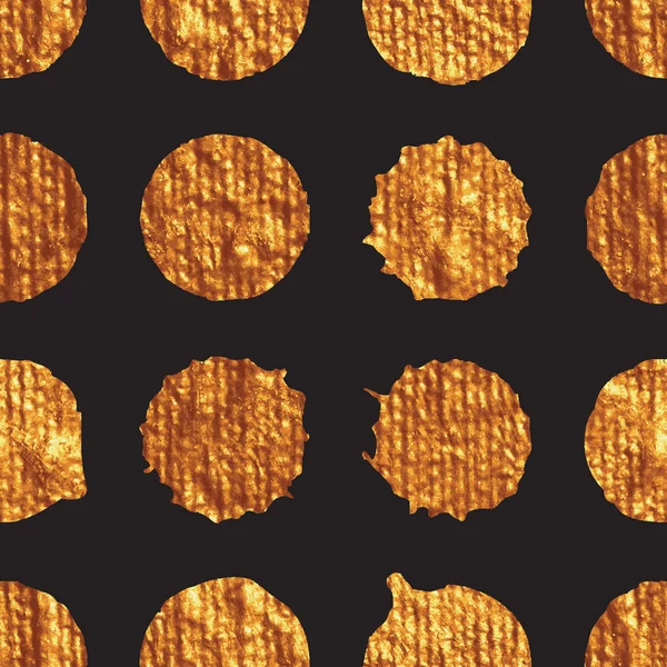 Black pattern with golden  blots — Stock Vector