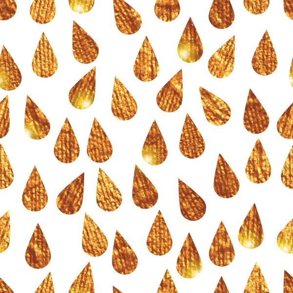 Gold painted drops of rain — Stock Vector