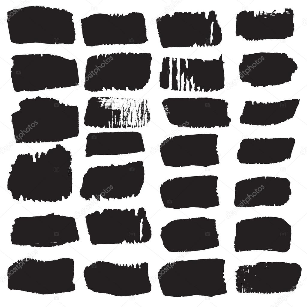 Set of brushes ink elements