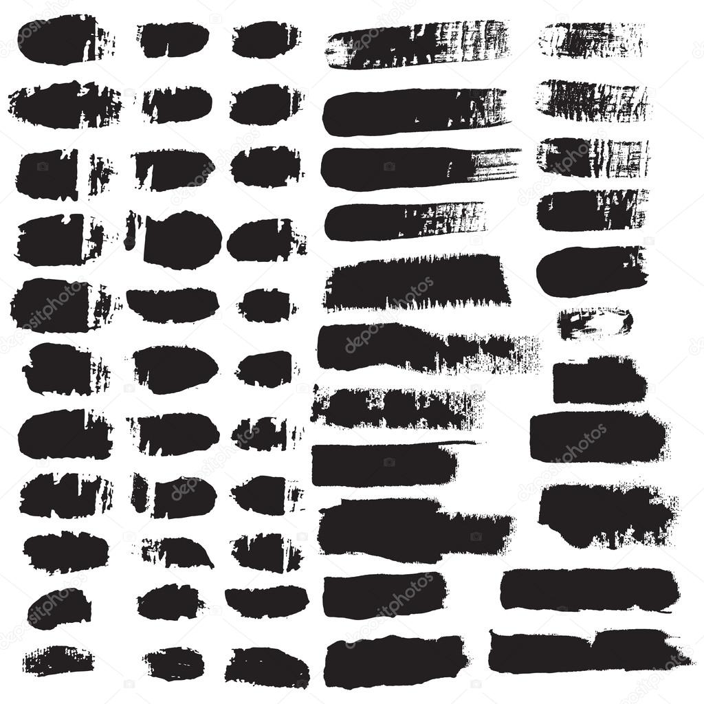 Variety, black, scratched brush strokes