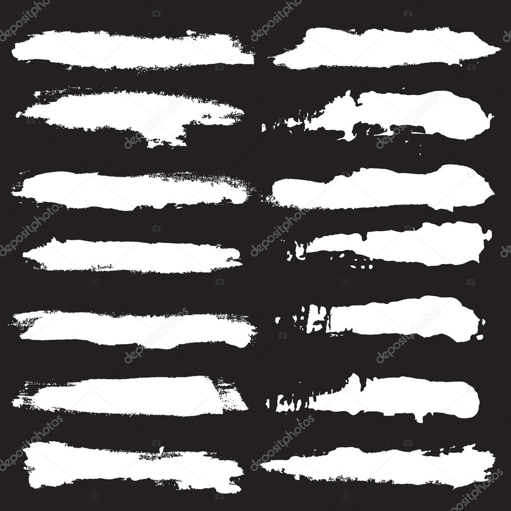 Vector Set of grunge brush strokes. White vector brush strokes c