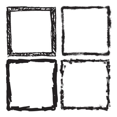 Grunge çerçeve doku seti