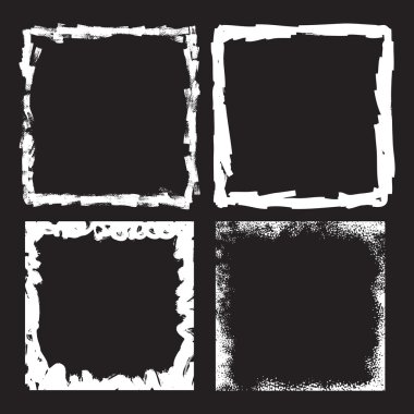 Grunge çerçeve kümesi. vektör şablonu