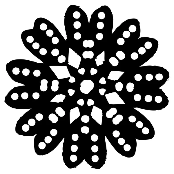 Handmade, paper cut with scissors  snowflake — Stock Vector