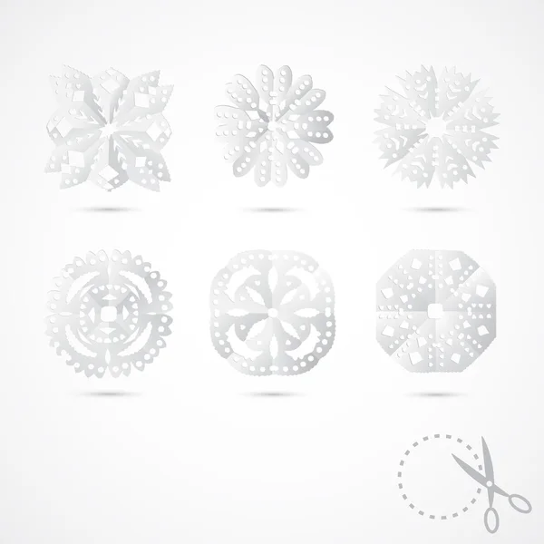 Paper snowflakes set — Stock Vector