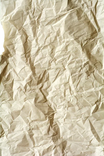 Crumpled paper texture, white, yellow, brown, gray paper sheet b — Stock Photo, Image