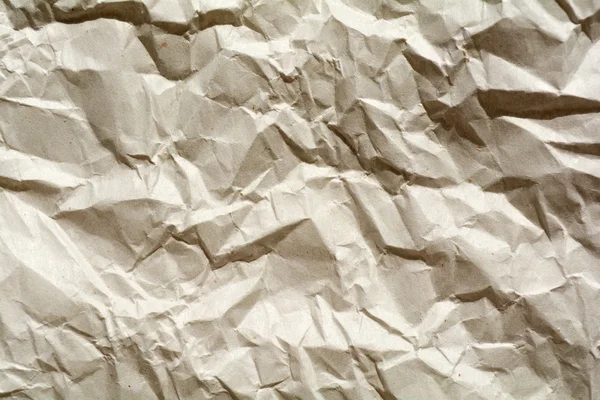 Crumpled paper texture, white, yellow, brown, gray paper sheet b — Stock Photo, Image