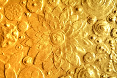 Altın dokulu çiçek arka plan yüzeyi