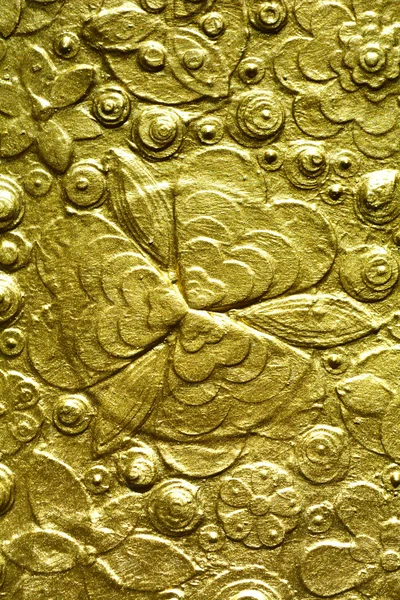 Gold textured floral background — Stock Photo, Image